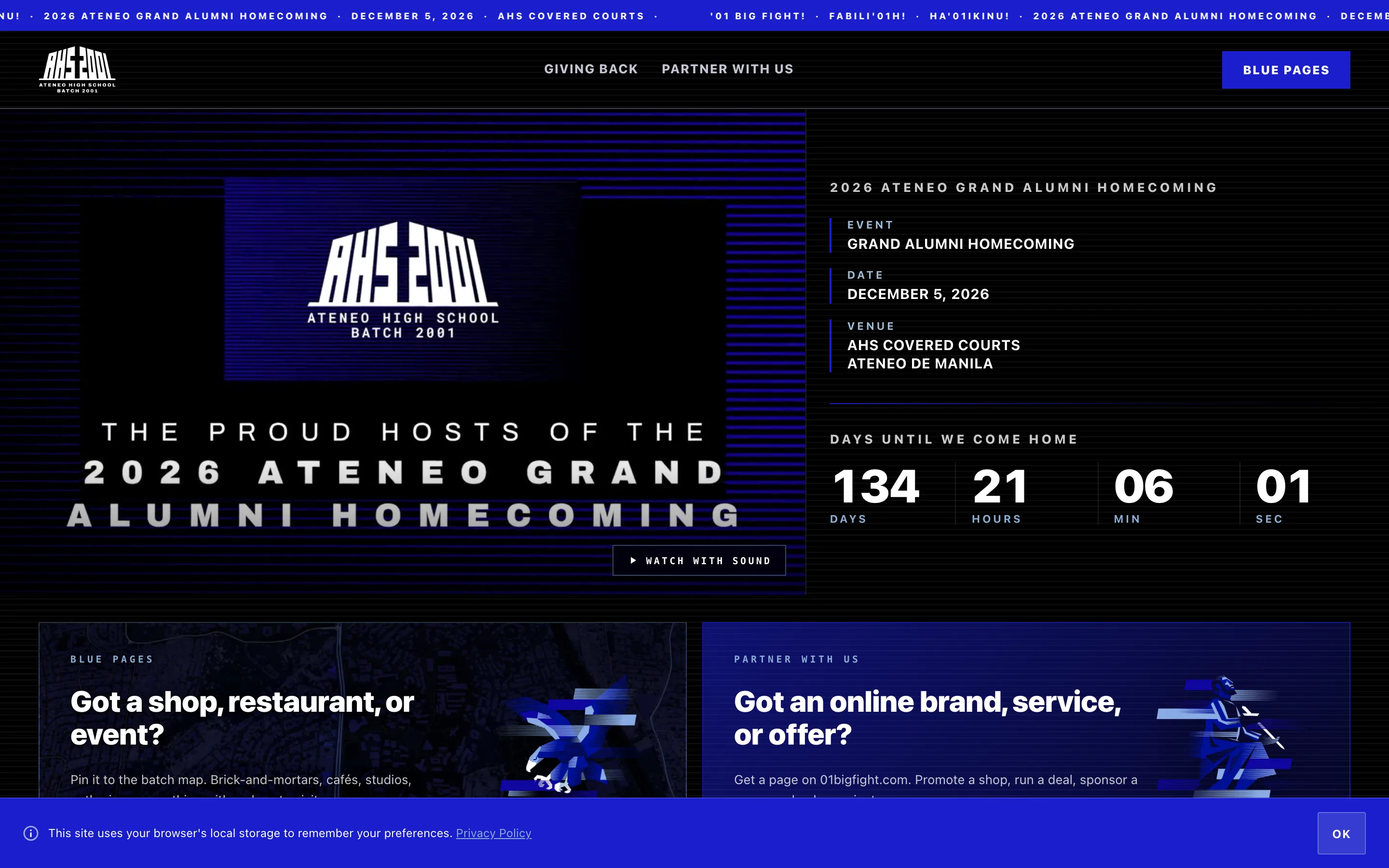 01 Big Fight homecoming site for Ateneo High School batch 2001